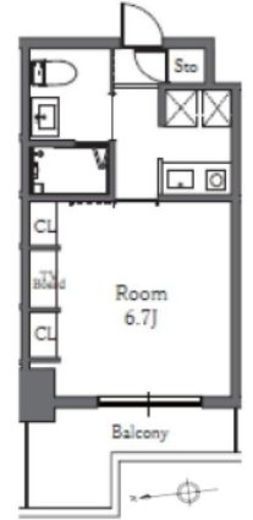 Totsu Residence Shiba (東通レジデンス芝) 1107 間取り図