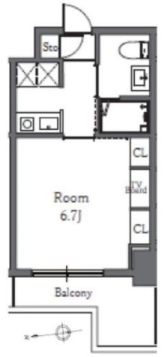 Totsu Residence Shiba (東通レジデンス芝) 907 間取り図