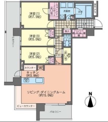 グランドメゾン白金の杜ザ・タワー 24階 間取り図