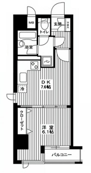 カスタリア新宿御苑 1007 間取り図