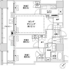 キャピタルゲートプレイス ザ・タワー 38階 間取り図