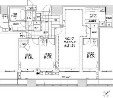 キャピタルゲートプレイス ザ・タワー 53階 間取り図