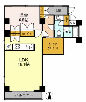 カスタリア目黒鷹番 501 間取り図