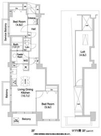 コンフォリア碑文谷 208 間取り図