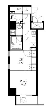 レジディア神田岩本町2 1203 間取り図