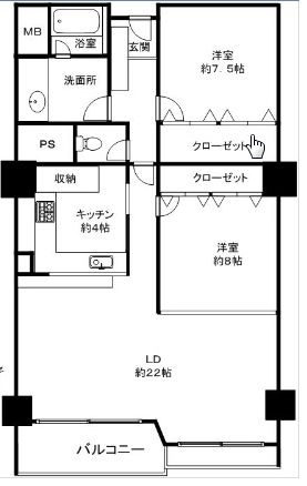 麹町三番町マンション 8階 間取り図