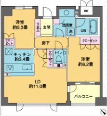 カスタリア若林公園 204 間取り図