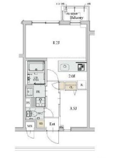 ディームス初台1 303 間取り図