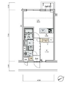 ディームス初台1 503 間取り図
