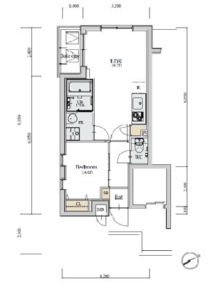 ディームス初台1 301 間取り図