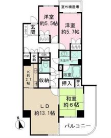 西早稲田南ウイング 6階 間取り図