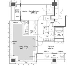 品川グラスレジデンス 1205 間取り図