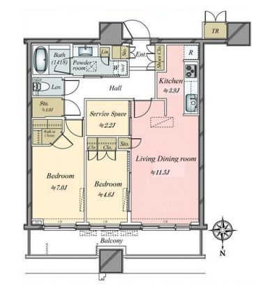 パークタワーグランスカイ 30階 間取り図