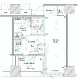 ザ・タワー芝浦 2階 間取り図