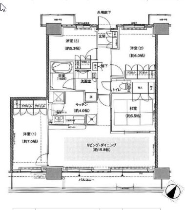 キャナルファーストタワー 38階 間取り図