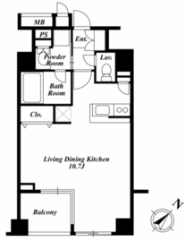 セントラルクリブ六本木 2-603 間取り図