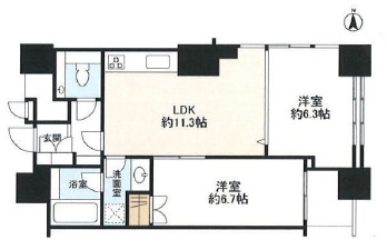 ザ・タワーズ台場 ウエスト 4階 間取り図