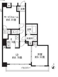 レジディア三軒茶屋2 404 間取り図