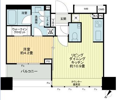 ザ・ヒルトップタワー高輪台 7階 間取り図
