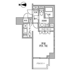 パークキューブ神田 1501 間取り図