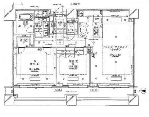 コンシェリア西新宿タワーズウエスト 44階 間取り図