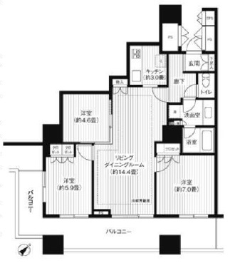 エアライズタワー 21階 間取り図