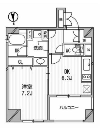 クリオ三田ラ・モード 206 間取り図