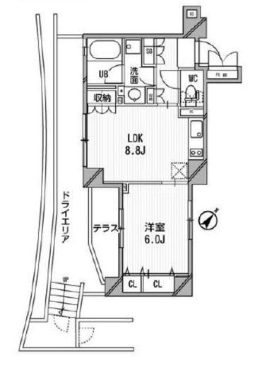 クリオ渋谷ラ・モード 103 間取り図