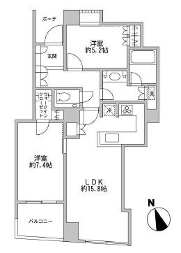 品川Vタワー タワー棟 23階 間取り図