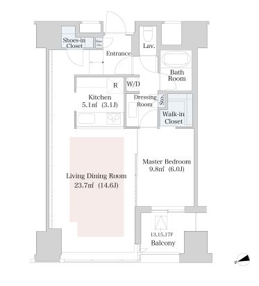 ラ・トゥール新宿 1306 間取り図