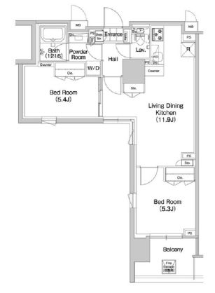 コンフォリア蒲田 1316 間取り図