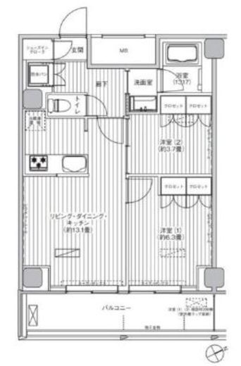 ヒューリック浅草橋江戸通 1206 間取り図
