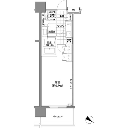 パークハビオ渋谷神山町 1202 間取り図