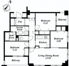 ISハイツ 1202 間取り図