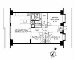 リュゼ学芸大学 2F1 間取り図