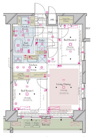 コンシェリア三田 10階 間取り図