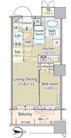 パークタワーグランスカイ 4階 間取り図