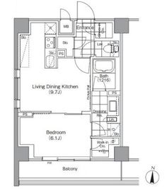 ザ・パークハビオ高円寺 507 間取り図