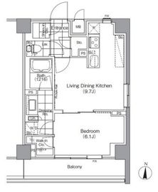 ザ・パークハビオ高円寺 513 間取り図