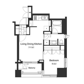 LaSante麻布十番 1102 間取り図