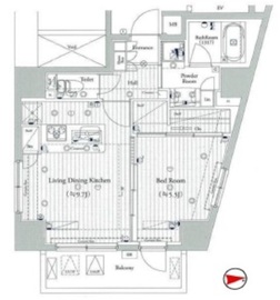 ログ東日本橋 3階 間取り図