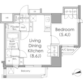 パークハビオ戸越 302 間取り図