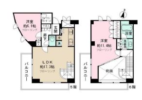 オーキッドレジデンス神楽坂 502 間取り図