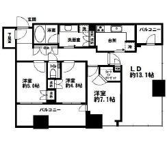 キャピタルゲートプレイス ザ・タワー 20階 間取り図
