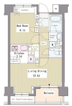 リベルテ月島 1003 間取り図