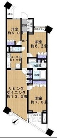グリーンプリズムタワー 22階 間取り図