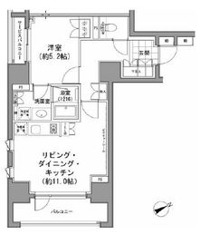 パークハビオ八丁堀 806 間取り図