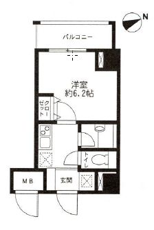 レジディア東品川 812 間取り図