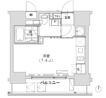 グランディオール広尾テラス 1103 間取り図