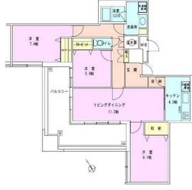 茅場町タワーレジデンス 2107 間取り図